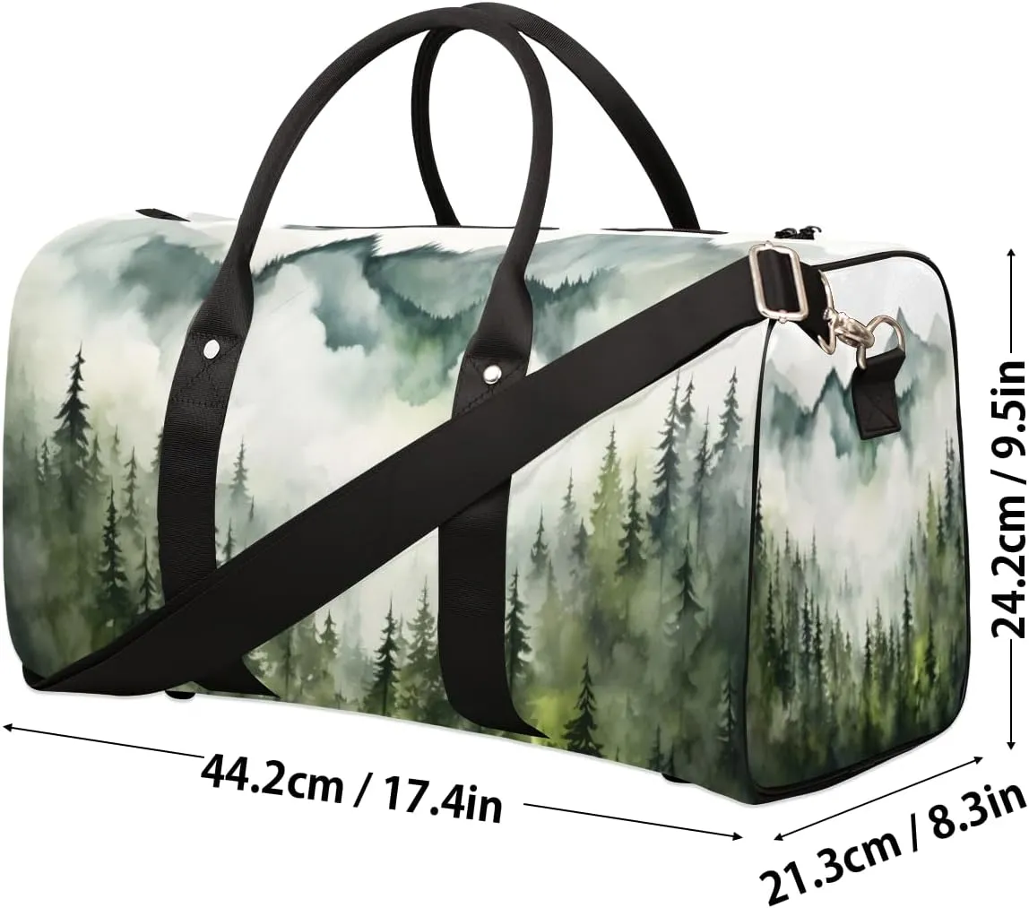 Pine Trees Travel Duffle Bag for Women Men Gym Duffel Foldable Bag Waterproof Weekender Pine Trees Landscape Duffle Tote