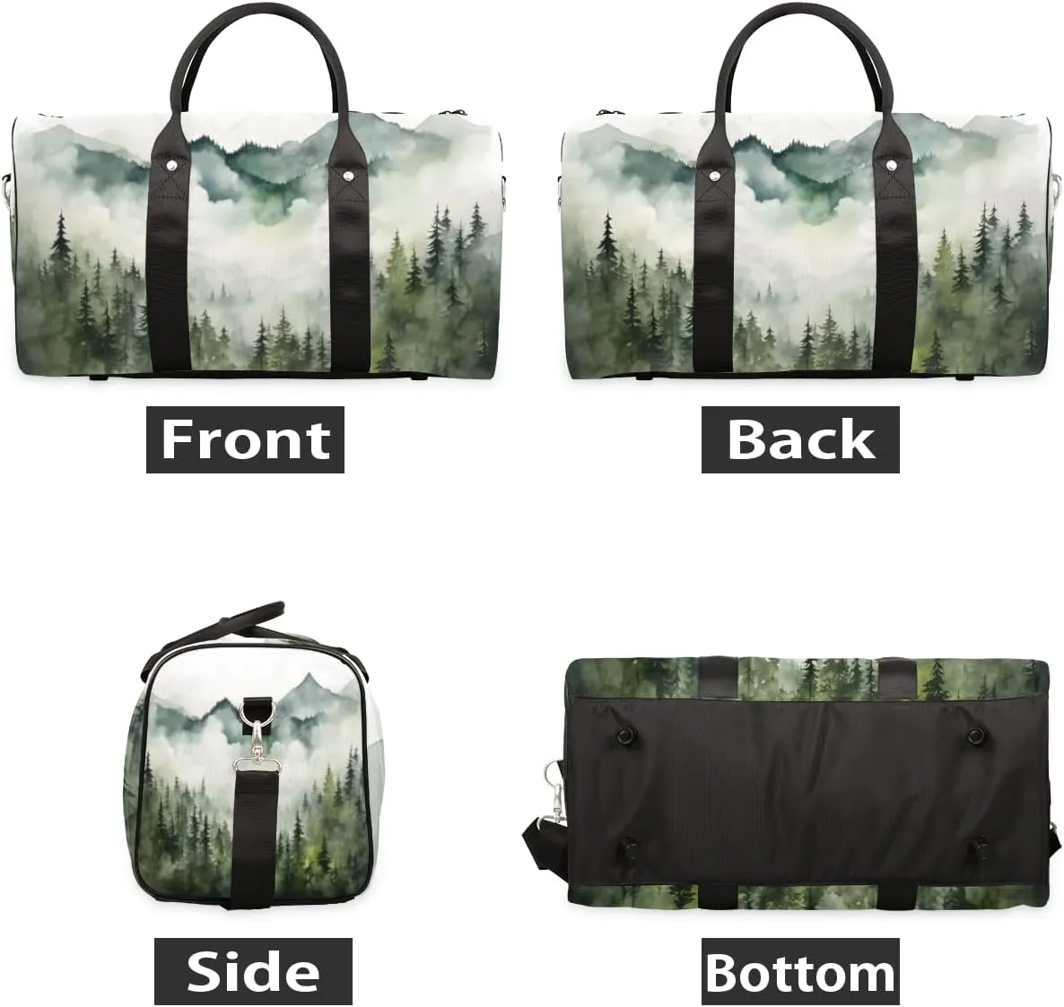 Pine Trees Travel Duffle Bag for Women Men Gym Duffel Foldable Bag Waterproof Weekender Pine Trees Landscape Duffle Tote