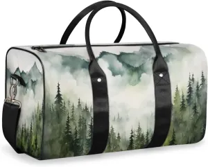 Pine Trees Travel Duffle Bag for Women Men Gym Duffel Foldable Bag Waterproof Weekender Pine Trees Landscape Duffle Tote