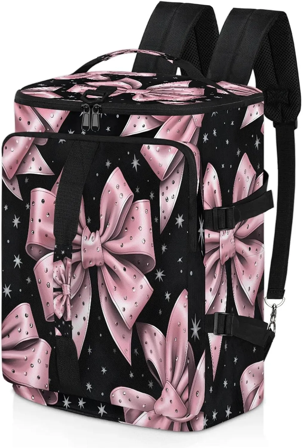 Pink Bowknot Gym Bags for Men Women Sports Backpack with Shoe Compartment 3-in-1 Tactical Duffle Bag for Overnight Weekender Travel