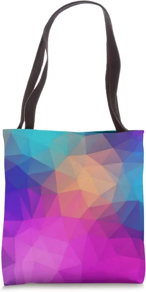 Pink, Purple, Teal, Turquoise Geometric Polygon Shapes Tote Bag