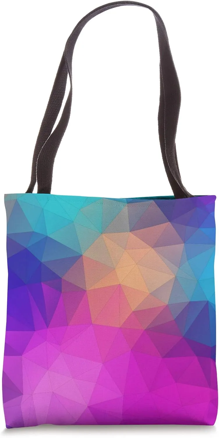Pink, Purple, Teal, Turquoise Geometric Polygon Shapes Tote Bag