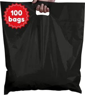 Plastic Shopping Bags for Small Business | 16x18 Extra Large Merchandise | Boutique | Big Retail With Handles | Bolsas de Plastico para Negocio