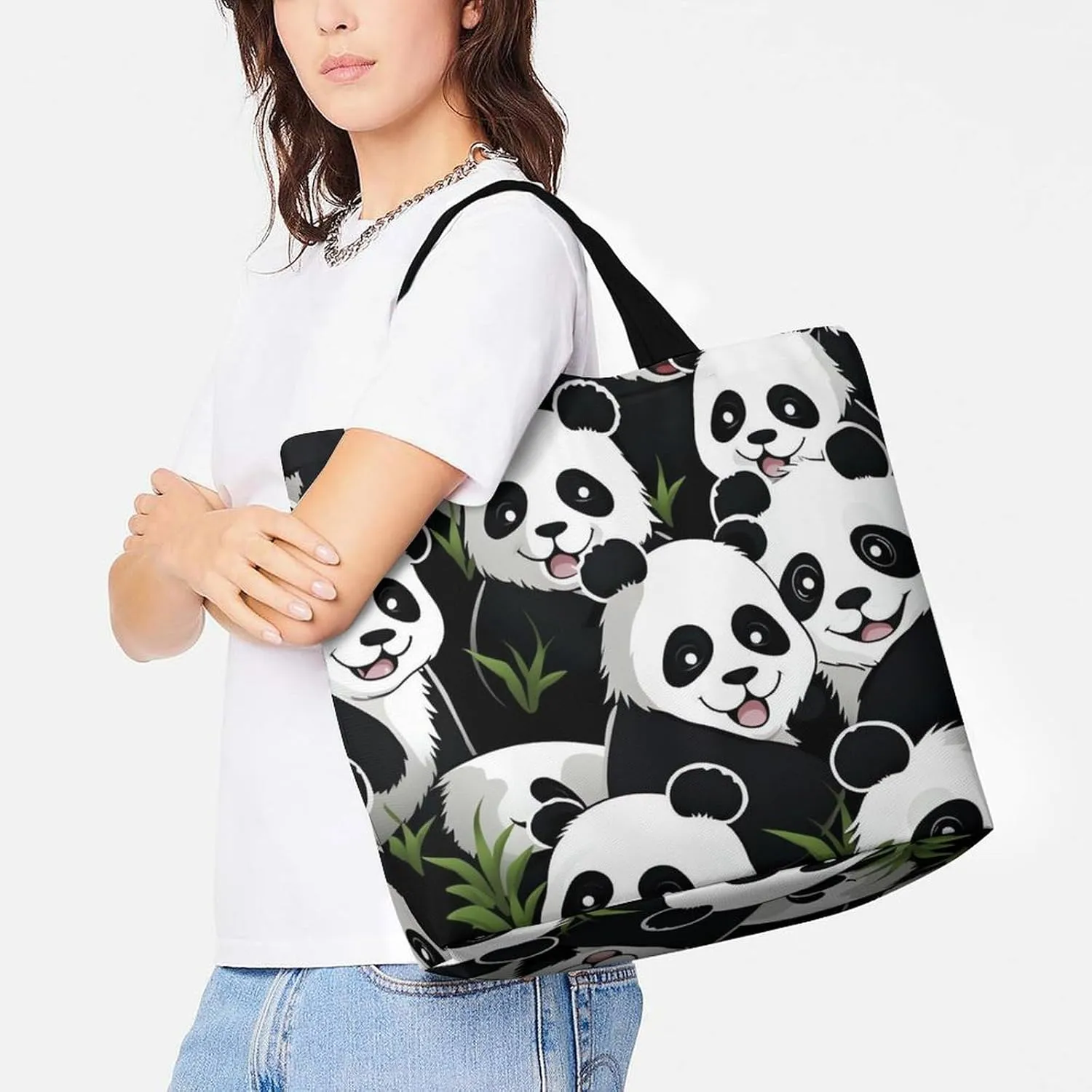 Playful Doodles Tote Bags, Reusable Grocery Bags, Large Shopping Bag, Beach Bag for Women