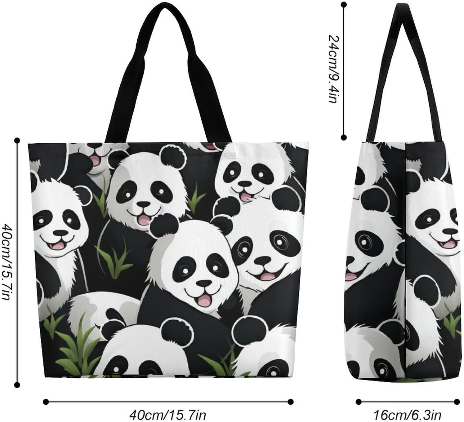 Playful Doodles Tote Bags, Reusable Grocery Bags, Large Shopping Bag, Beach Bag for Women