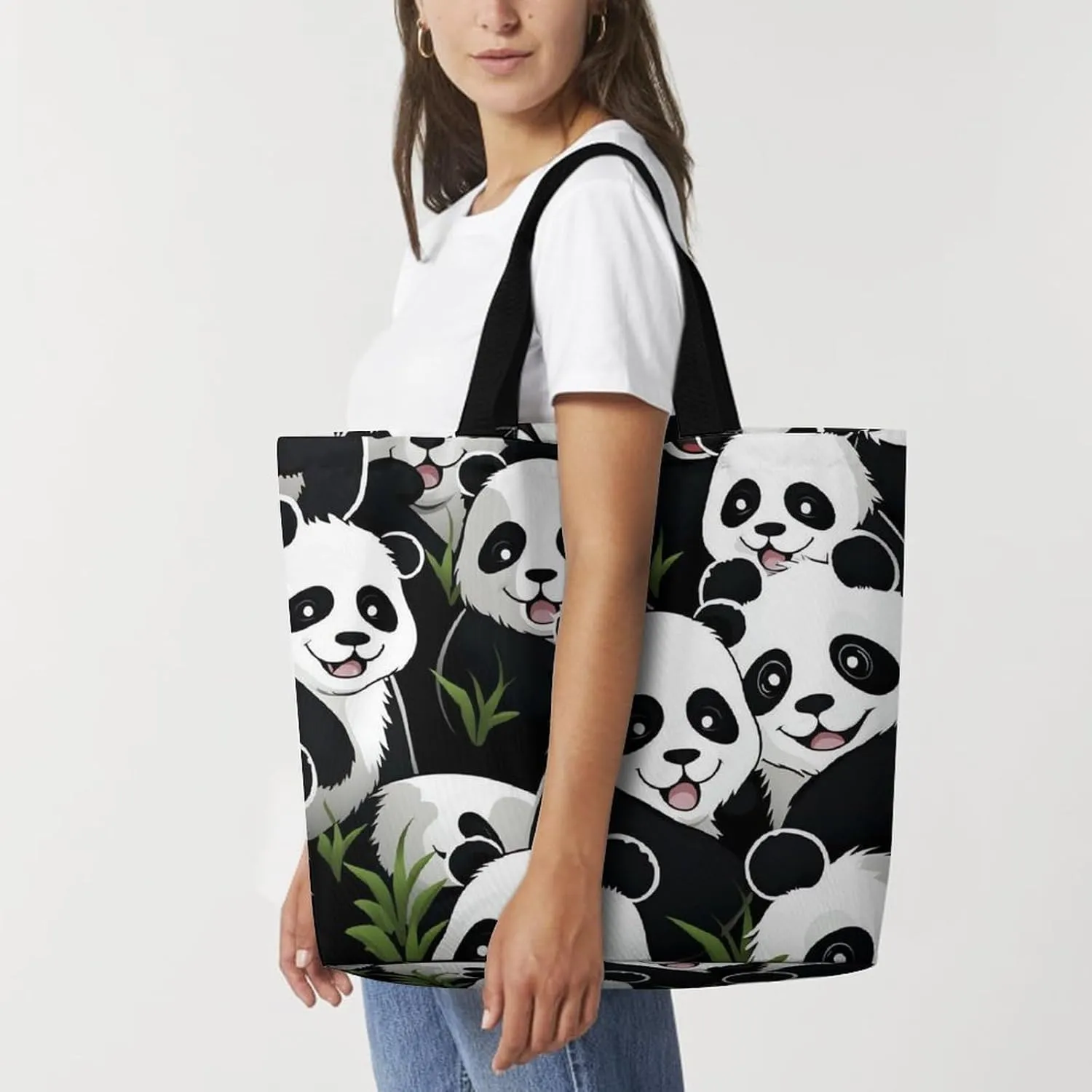 Playful Doodles Tote Bags, Reusable Grocery Bags, Large Shopping Bag, Beach Bag for Women