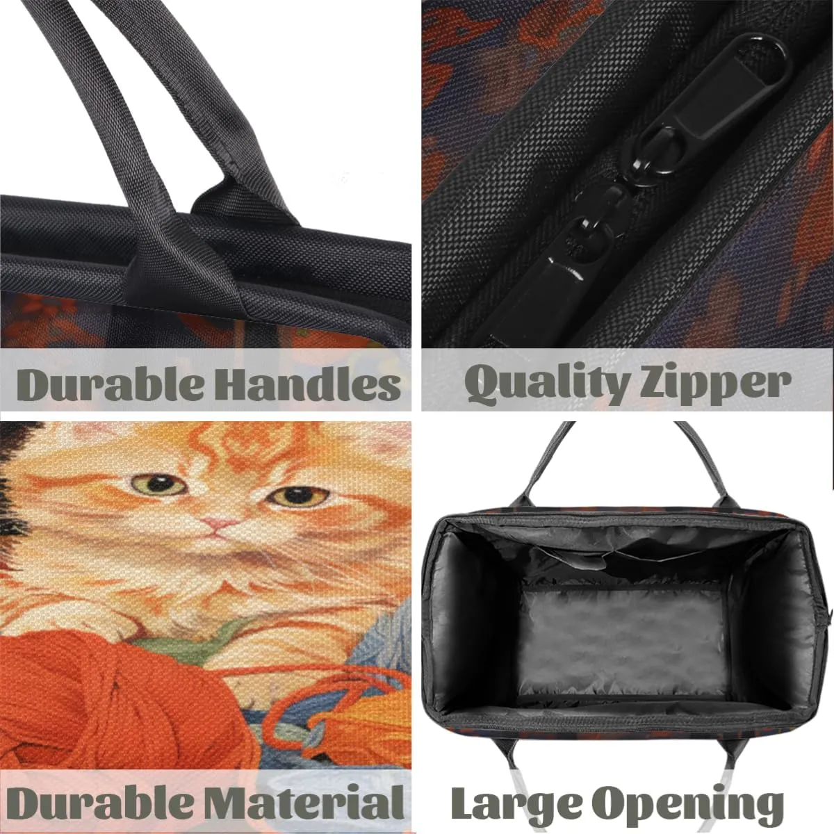 Playful Kitten Yarn Ball Travel Duffle Bag, Waterproof Duffel Bag Weekender Overnight Carry On Bag Lightweight Sport Gym Bag for Men Women
