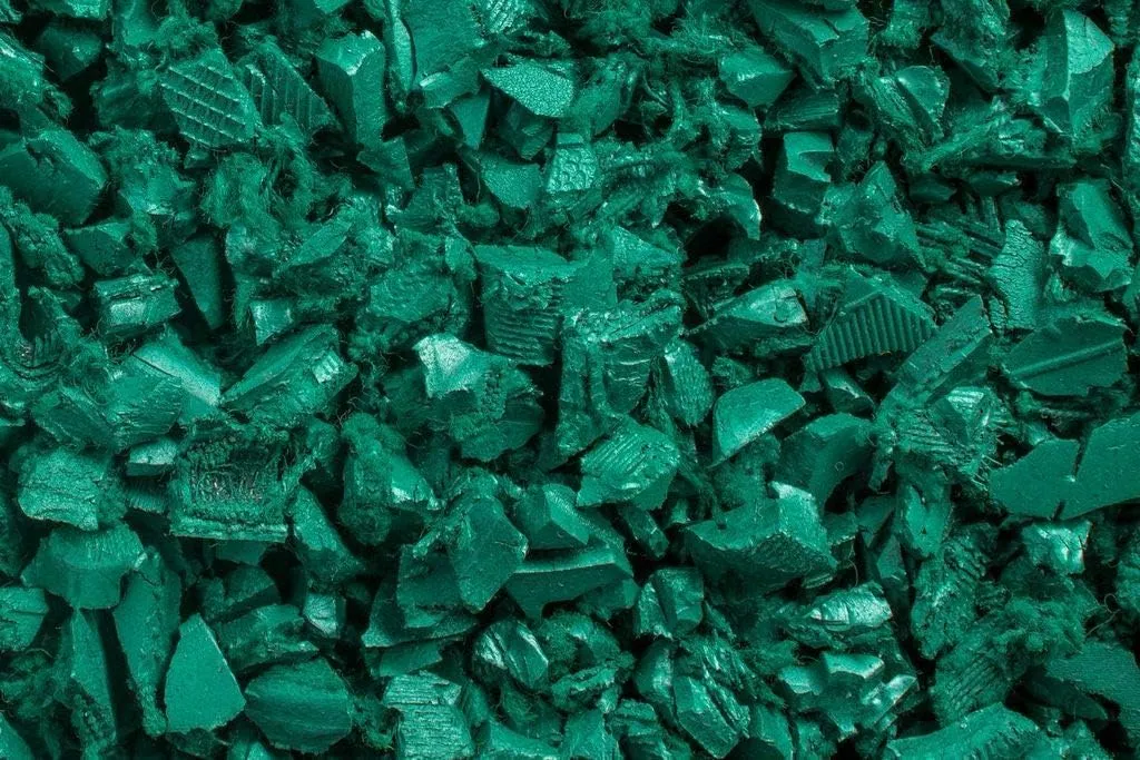 Playsafer Rubber Mulch Nuggets Protective Flooring for Playgrounds, Swing-Sets, Play Areas, and Landscaping (40 LBS - 1.55 CU. FT., Green)