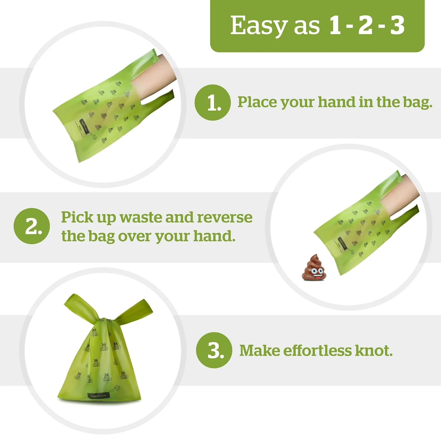 Pogi's 300 Unscented Dog Poop Bags with Handles - Earth-Friendly, Leak-Proof, Ultra Thick, 4  Month Supply