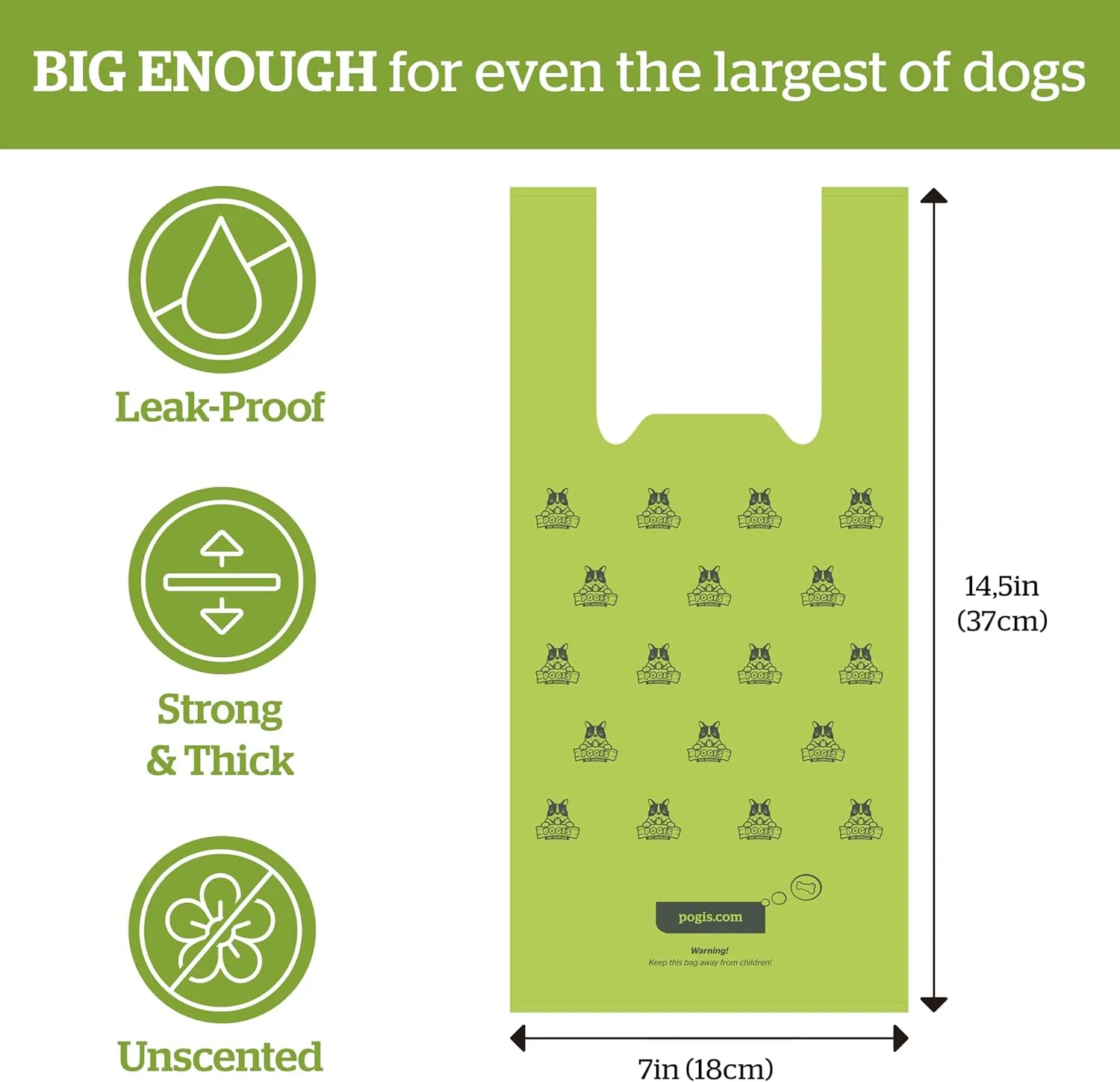 Pogi's 300 Unscented Dog Poop Bags with Handles - Earth-Friendly, Leak-Proof, Ultra Thick, 4  Month Supply