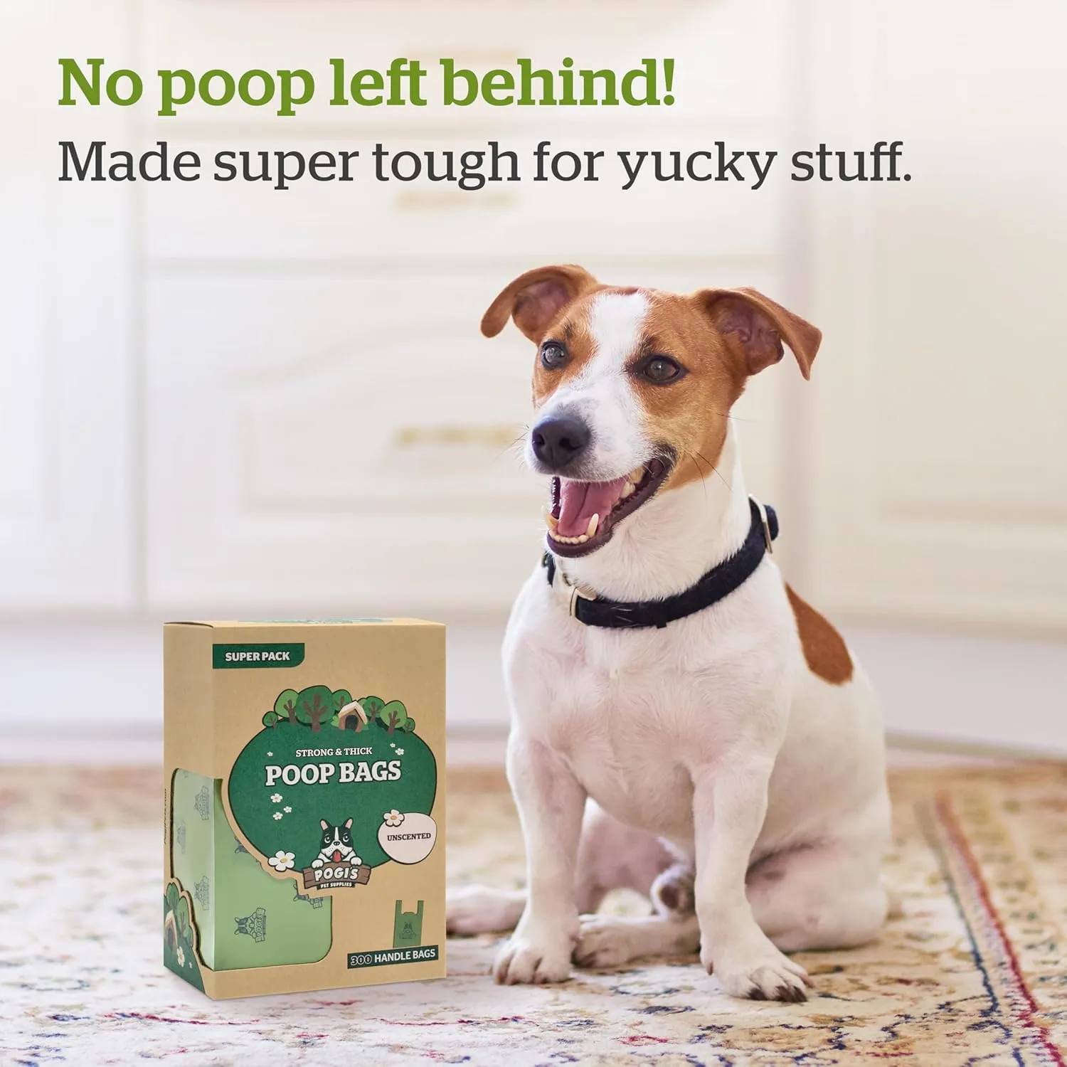 Pogi's 300 Unscented Dog Poop Bags with Handles - Earth-Friendly, Leak-Proof, Ultra Thick, 4  Month Supply