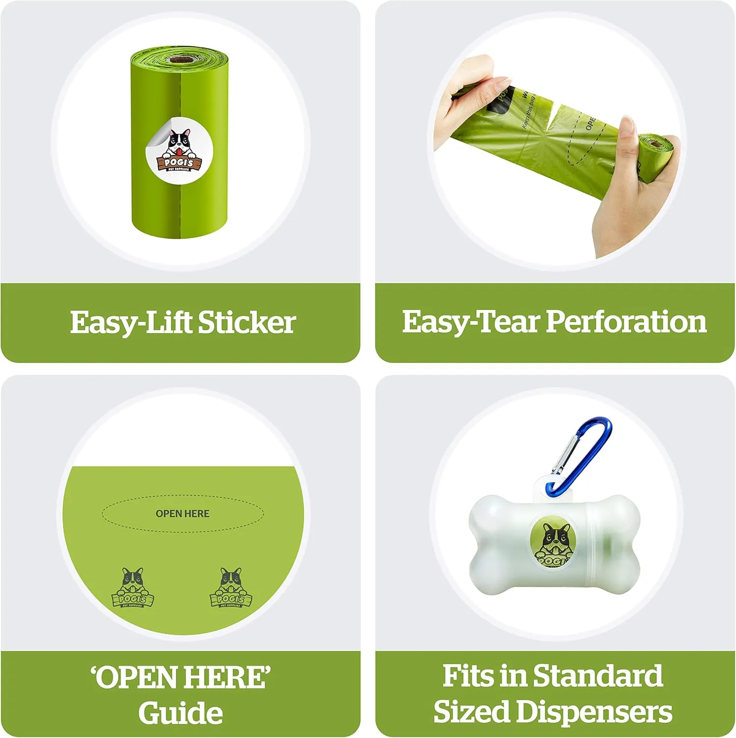 Pogi’s Dog Poop Bags Bulk - 60 Unscented Rolls (900 Doggie Poop Bags) - Leak-Proof Dog Waste Bags - Ultra Thick, Extra Large Poop Bags for Dogs