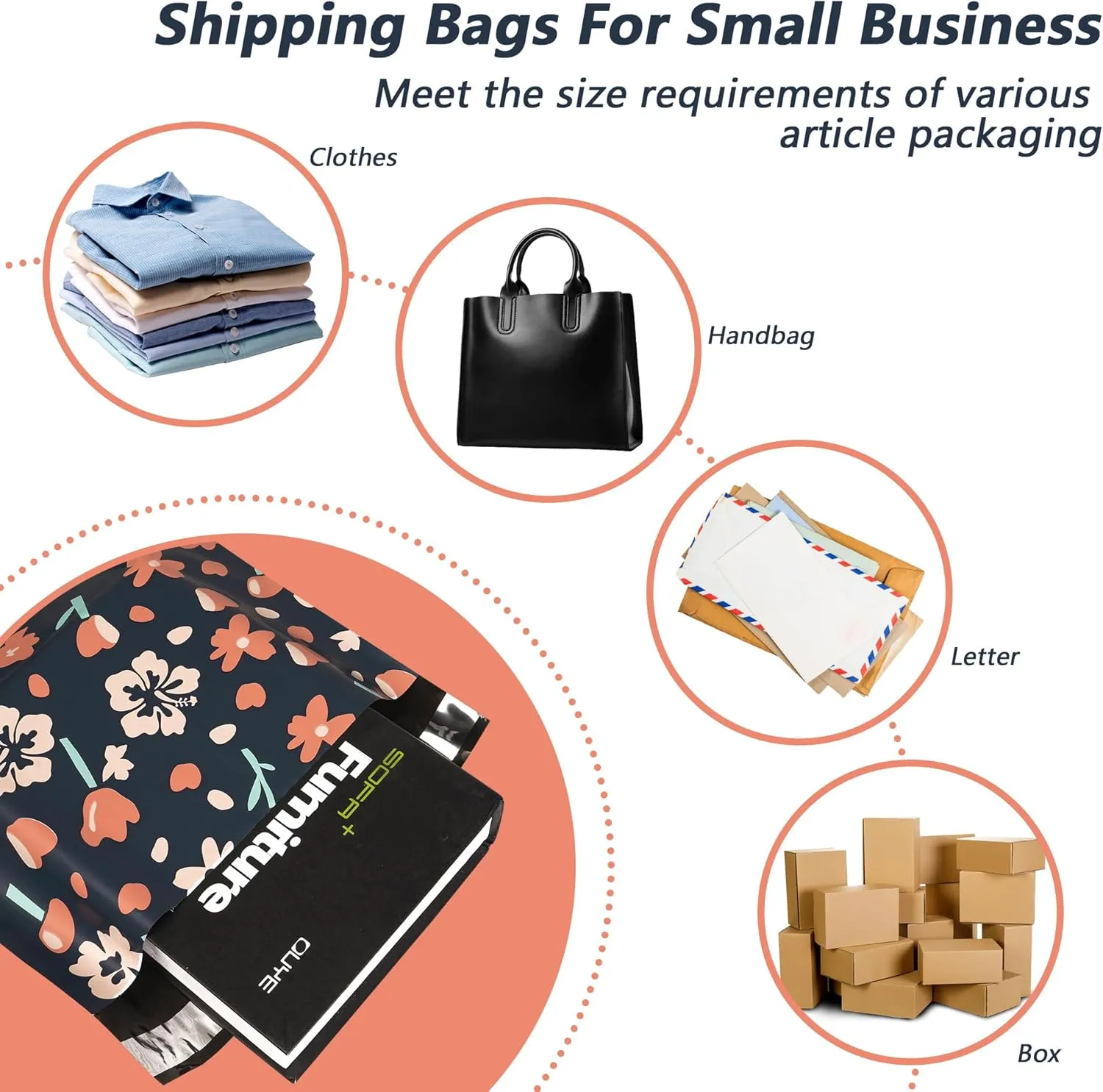 Poly Mailers 10x13 Inch 100 Pcs - Tulip printed Shipping Bags, 2.4mil Thickness, Waterproof and Tear Resistant Mailing Envelopes, Self-Sealing Packaging Bags for Small Business