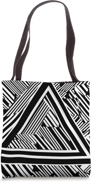 Polygon Black Color Triangle Tote Bag