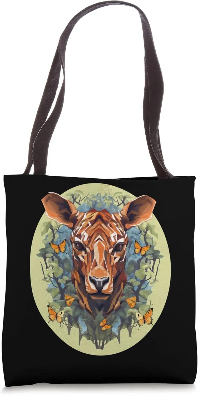 Polygon Deer Geometry Art Design Tote Bag
