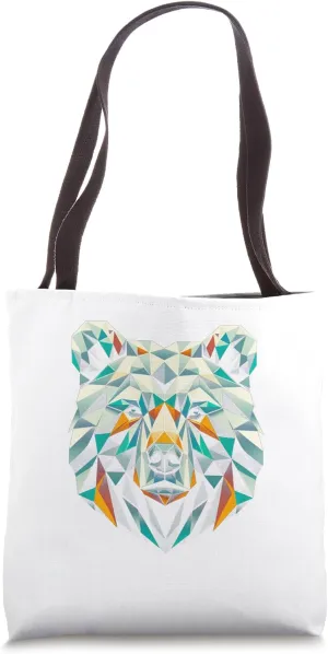 Polygon Geometric Bear Tote Bag