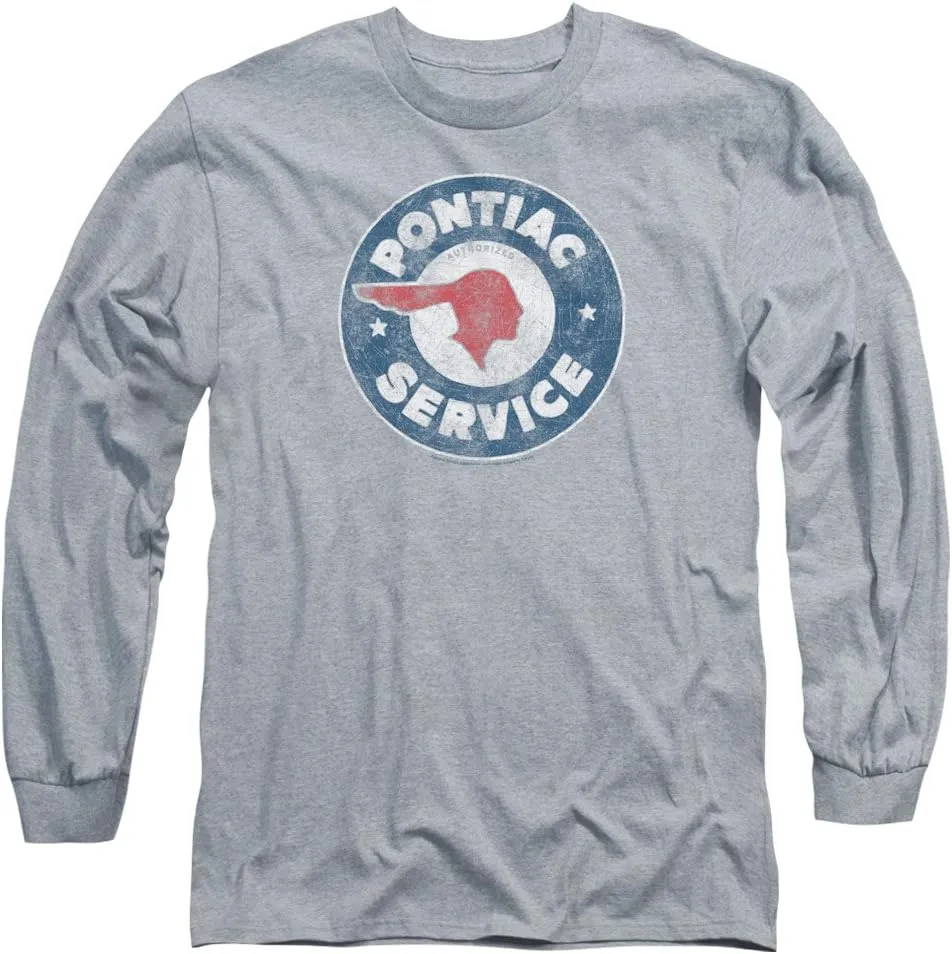 Pontiac GM Automobiles Vintage Pontiac Service Sign Adult Long Sleeve T-Shirt