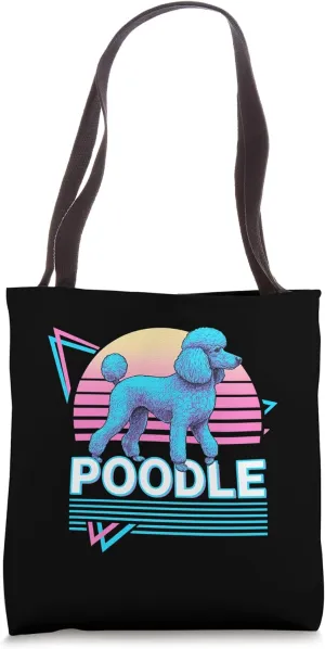 Poodle Retro Vintage Synthwave Aesthetic Dog Lover Tote Bag