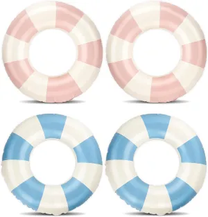 Pool Floats Kids, 2 Pack Pool Tubes, Inflatable Swim Rings, Round Portable Floaties for Kids, Cute Swimming Floats for Girls Boys Pool Beach Lake Summer Party Supplies