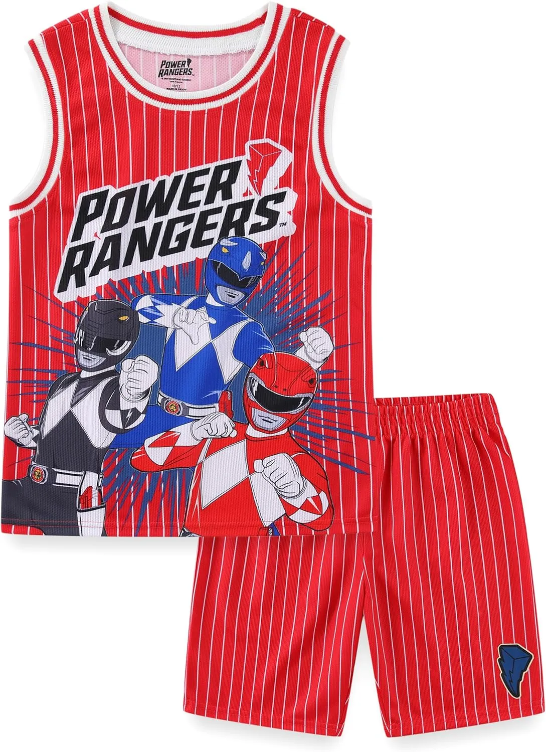 Power Rangers Boys Tank Top Shirt and Active Mesh Short Set for Big Kids