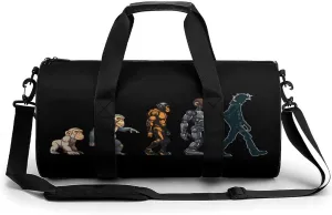 Prehistoric Ape Robot to Man Evolution Gym Bag Print Duffle Bag Weekender Travel Overnight Bag Sports Bag for Men Women Gym Swimming Yoga