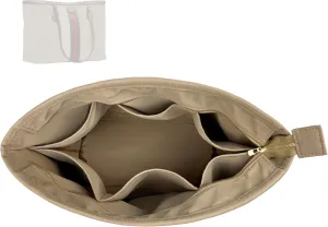 Premium Purse Organizer compatible with Gucci Ophidia Tote Bag Organizer - Handmade Nylon Insert, Perfect Fit for Small/Medium/Large Tote, Gold Zipper (Beige, For Medium Ophidia)