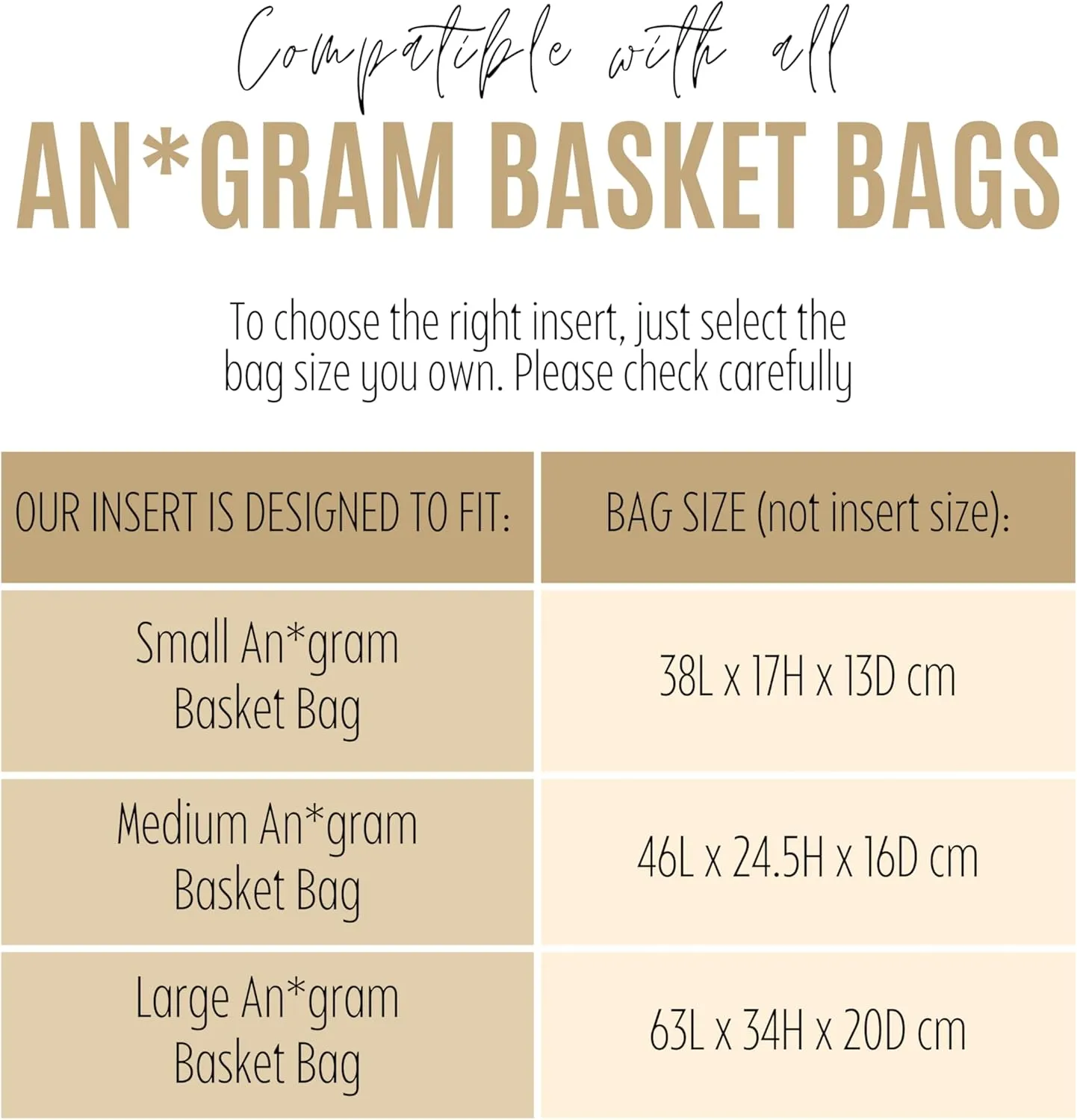 Premium Purse Organizer compatible with Loewe Anagram Basket Bag Insert - Handmade Oval Basket Bag Organizer, Perfect Fit Gold Top Cover (Cream, For Small Anag. Basket Bag)