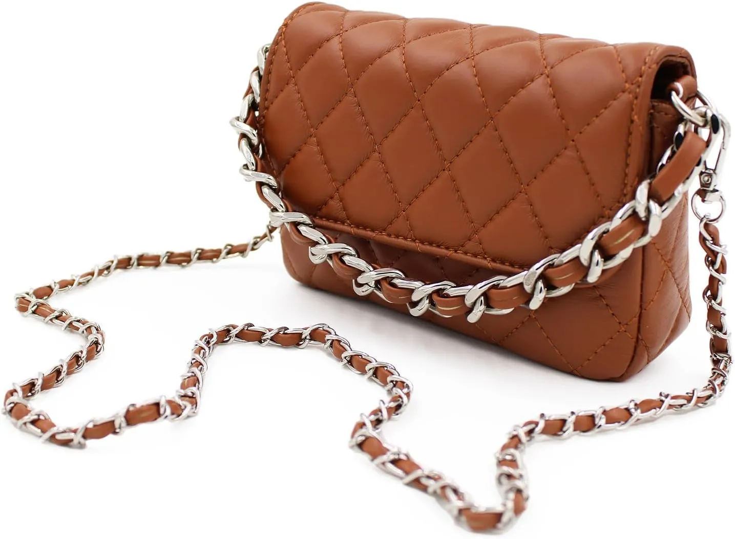 Premium Small Soft Vegan Leather Quilted Shoulder Bag Crossbody Handbag