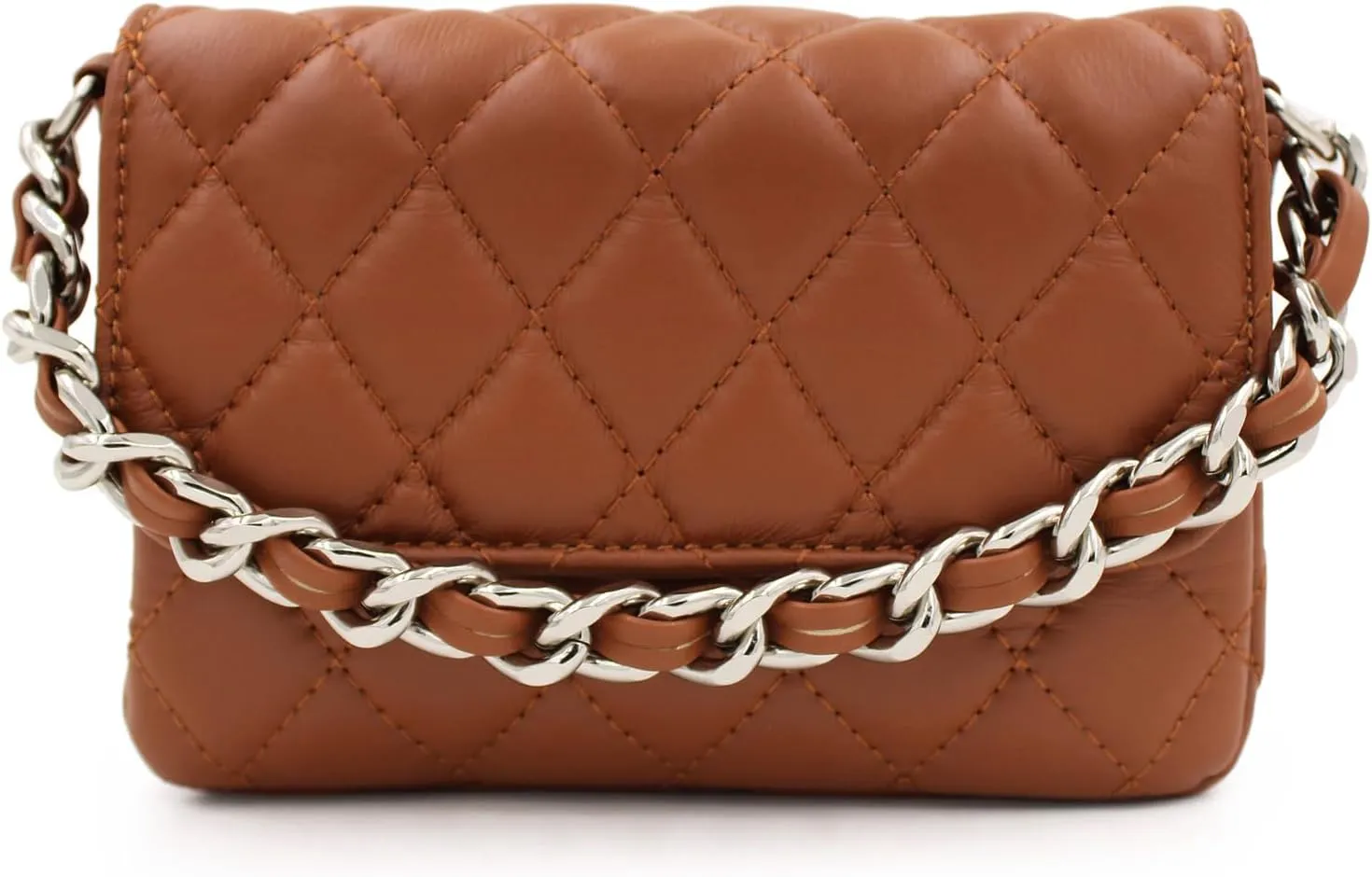 Premium Small Soft Vegan Leather Quilted Shoulder Bag Crossbody Handbag