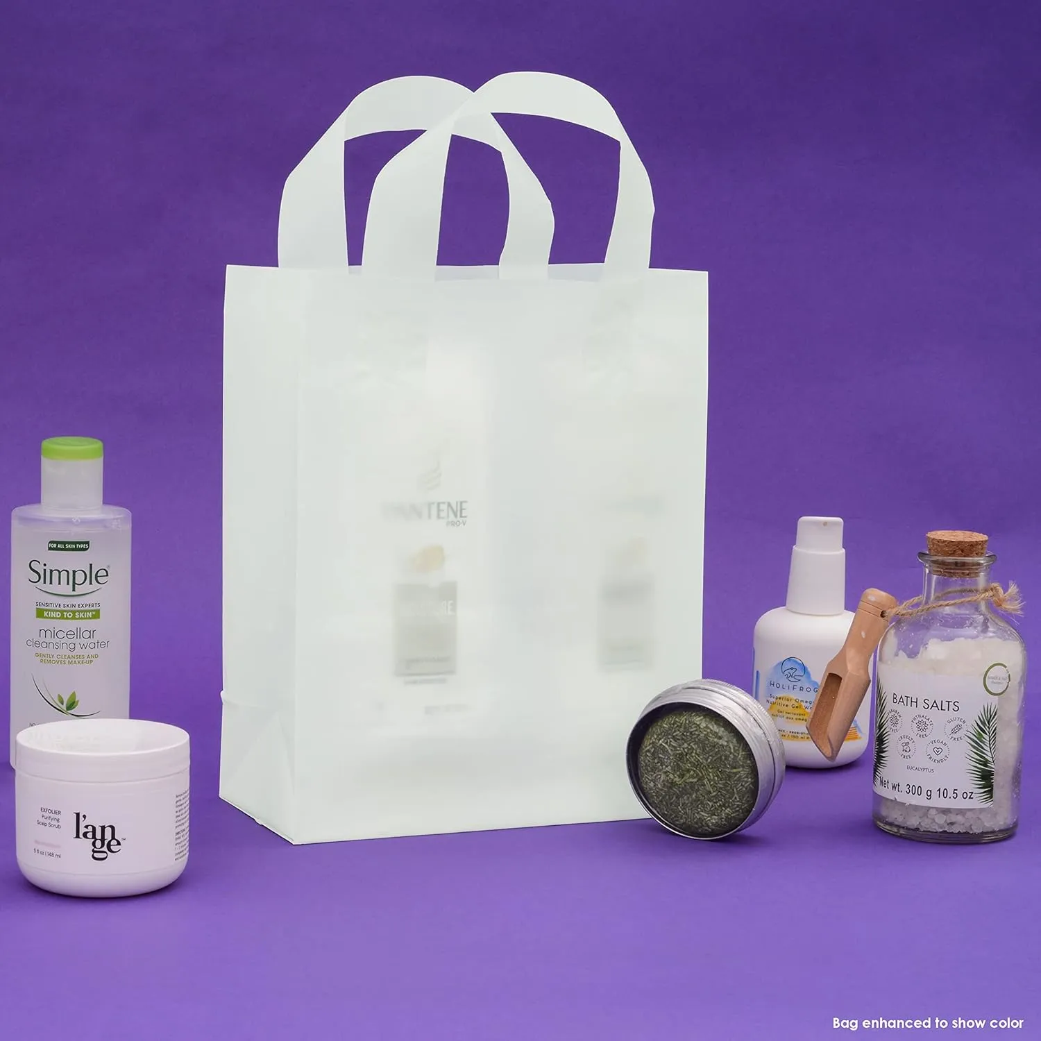 Prime Line Packaging Plastic Shopping Bags for Small Business, Boutiques, Goodie, Birthday, Jewelry, Retail, Frosted Sage Green, Bulk, 8x4x10 100 Pack