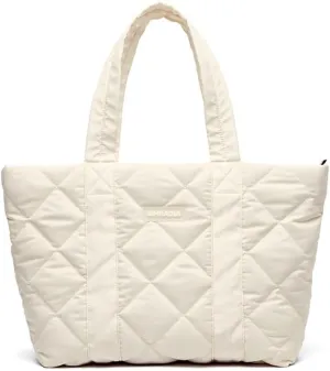 Puffer Tote Bag for Women, 17L Large Quilted Puffy Handbag Fashion Lightweight Zipper Shoulder Bag