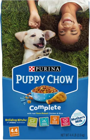 Purina Puppy Chow High Protein Dry Puppy Food, Complete With Real Chicken - (4) 4.4 lb. Bags
