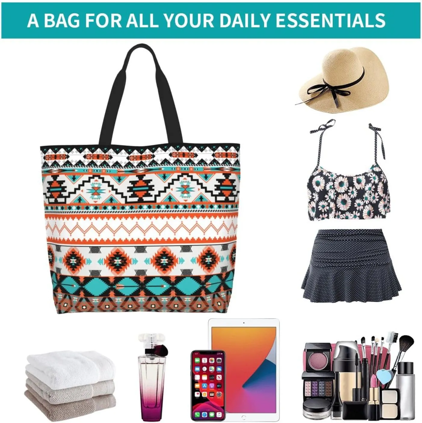 Purple Green Fleur De Lis Tote Bag For Women, Shoulder Bags Big Reusable Grocery Handbag For Travel Gym Picnic