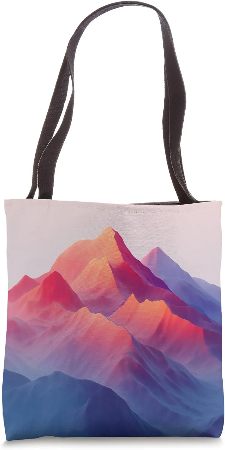 Purple Mountains Geometric Gradient Color Polygon Tote Bag