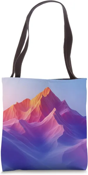 Purple Mountains Geometric Gradient Color Polygon Tote Bag