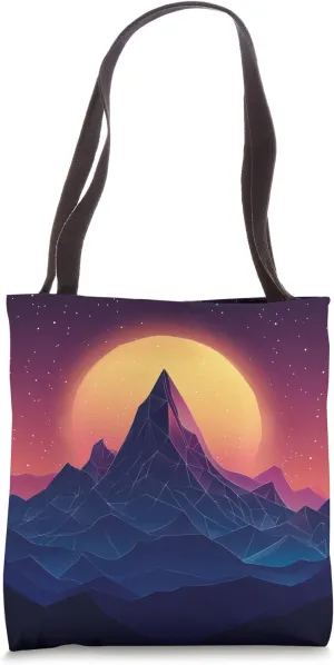 Purple Mountains Geometric Gradient Color Polygon Tote Bag