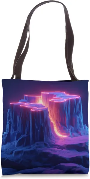 Purple Mountains Geometric Polygon Tote Bag