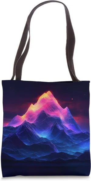 Purple Mountains Geometric Polygon Tote Bag