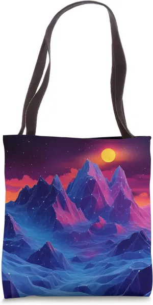 Purple Mountains Geometric Polygon Tote Bag