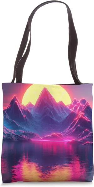 Purple Mountains Geometric Polygon Tote Bag