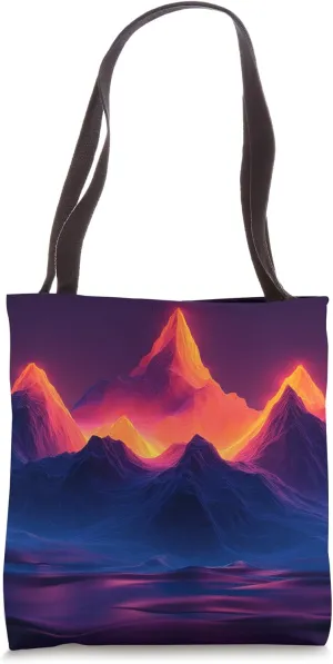 Purple Mountains Geometric Polygon Tote Bag