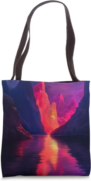 Purple Mountains Geometric Polygon Tote Bag