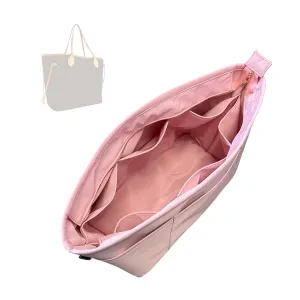 Purse Organizer compatible with Neverfull PM/MM/GM Bag Organizer with Zipper, Handmade Water Resistant Oval-Shaped Premium Insert, Perfect Fit Gold Zipper (Neverf*ll GM, Rose Ballerine)