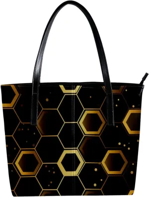 Purses for Women,Tote Bag Aesthetic,Women's Tote Handbags,Abstract Geometric Hexagon