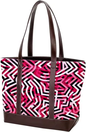 Purses for Women,Tote Bag for Women,Handbags for Women,Abstract Pink Modern Geometric