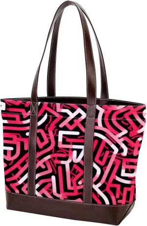 Purses for Women,Tote Bag for Women,Handbags for Women,Abstract Pink Modern Geometric
