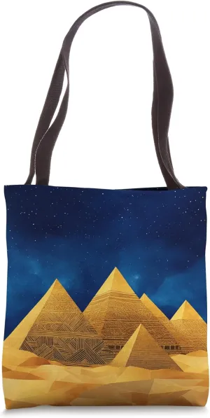 Pyramids Under A Starry Night Sky Design For Travelers Tote Bag