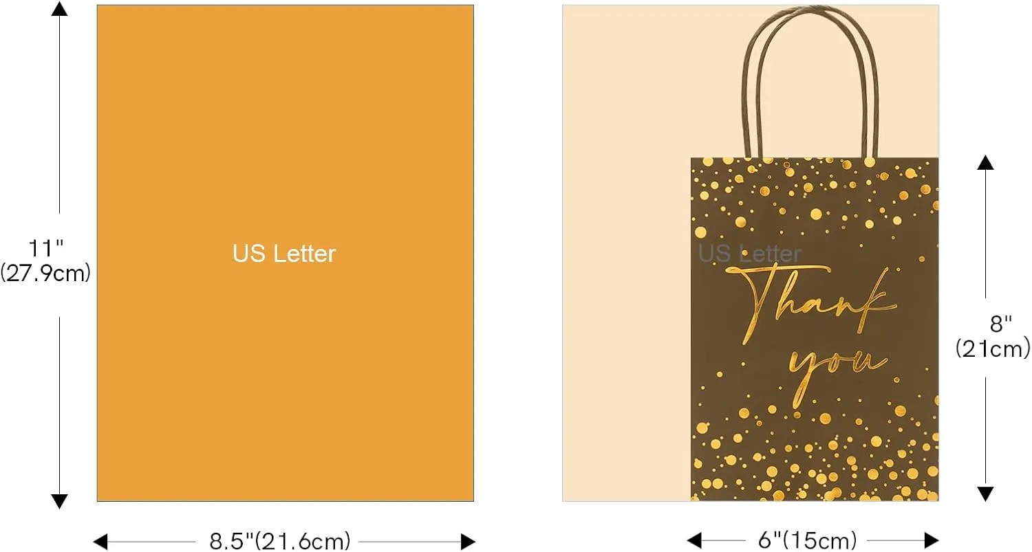 QIELSER 30 Pcs Thank You Gift Bags with Tissue Paper Gold Foil Black Gift Bags with Handle for Business, Birthday, Baby Shower, Bridal Shower, Wedding, 8.3x6x3.2 in