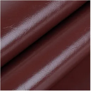 Quality Leatherette PU Fabric Fire Retardant Waterproof Faux Leather Craft Material 1.6X1m Oil Wax Leather Material(Maroon,1.6X10m)