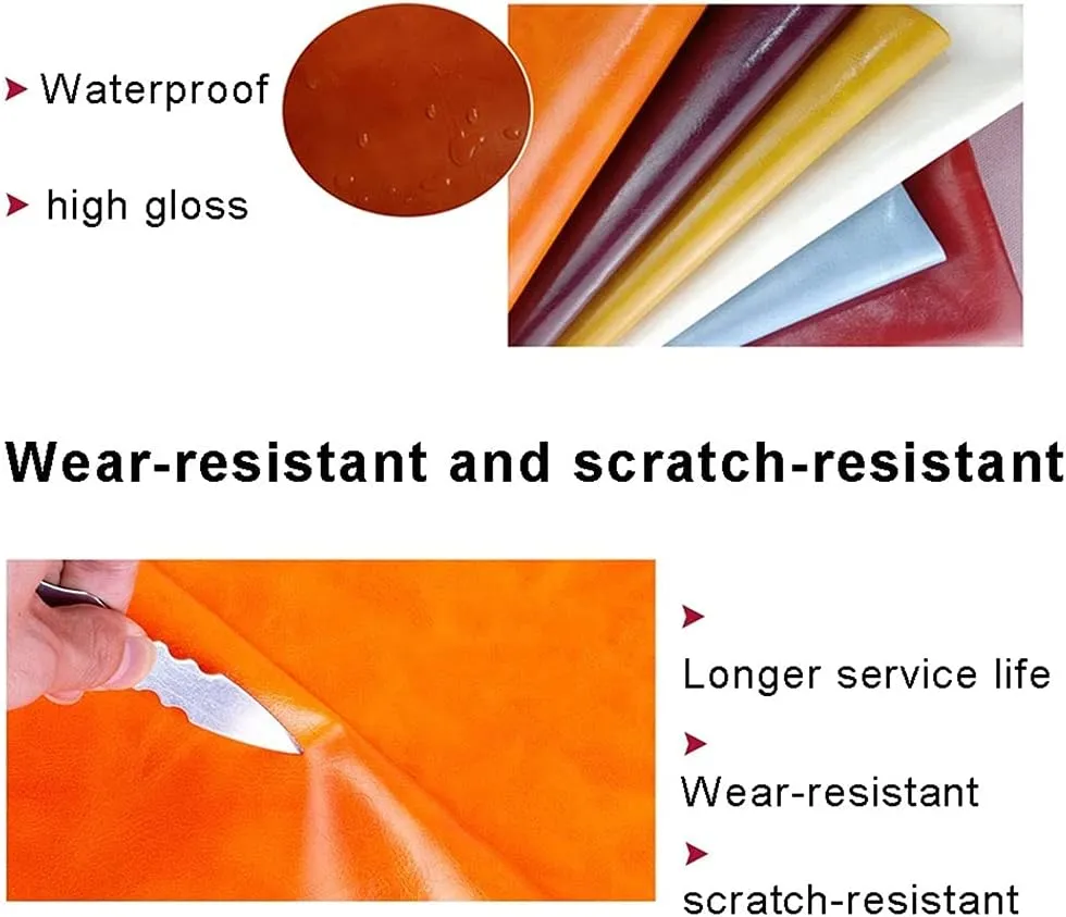 Quality Leatherette PU Fabric Fire Retardant Waterproof Faux Leather Craft Material 1.6X1m Oil Wax Material(Maroon,1.6X1m)